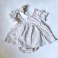 Monogrammed Baby Girl Floral Dress with Bow & Bloomers