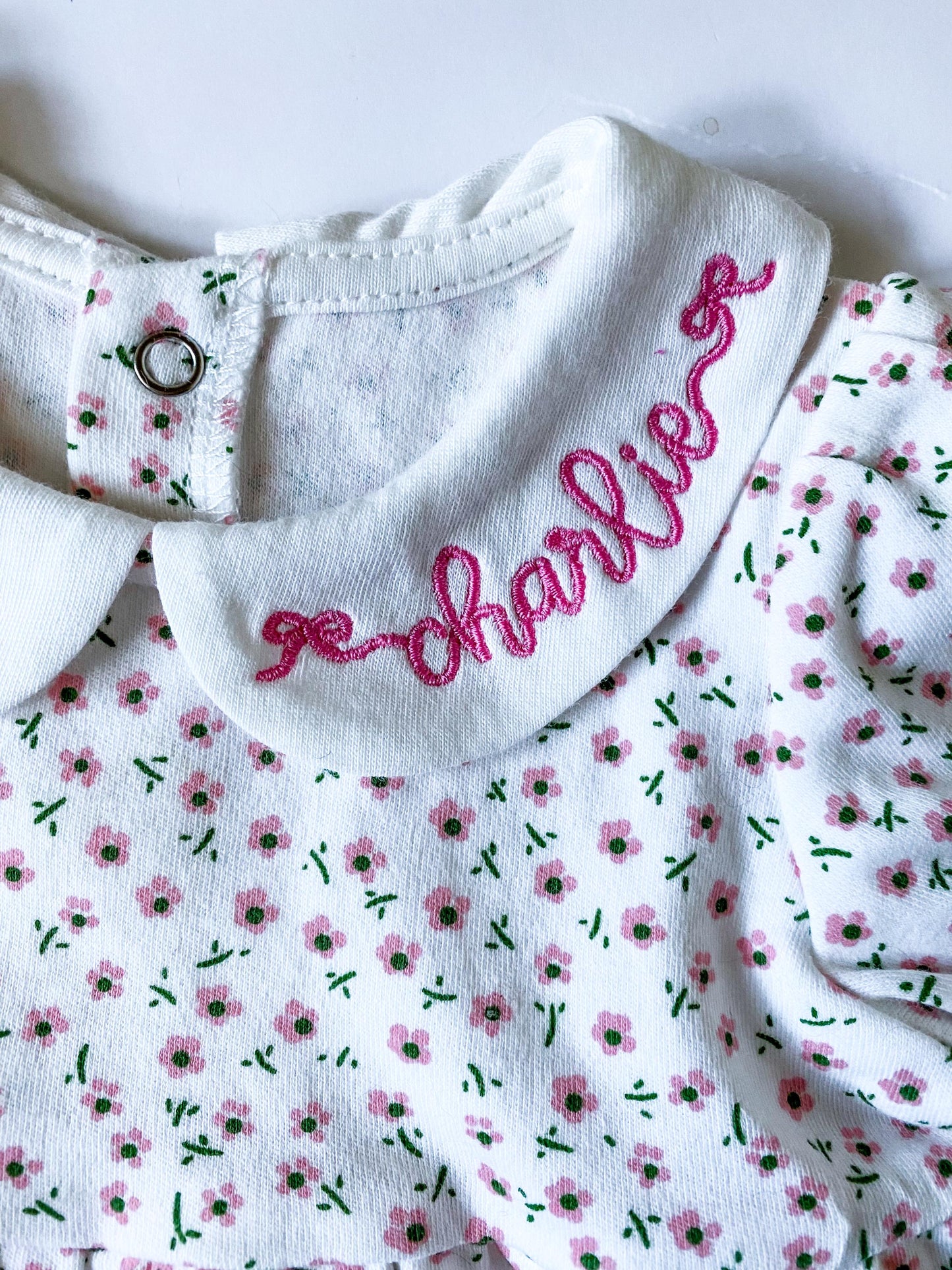 Monogrammed Baby Girl Floral Dress with Bow & Bloomers