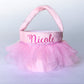 Monogrammed Ballerina Easter Basket, Tutu Skirt, Personalized Gift