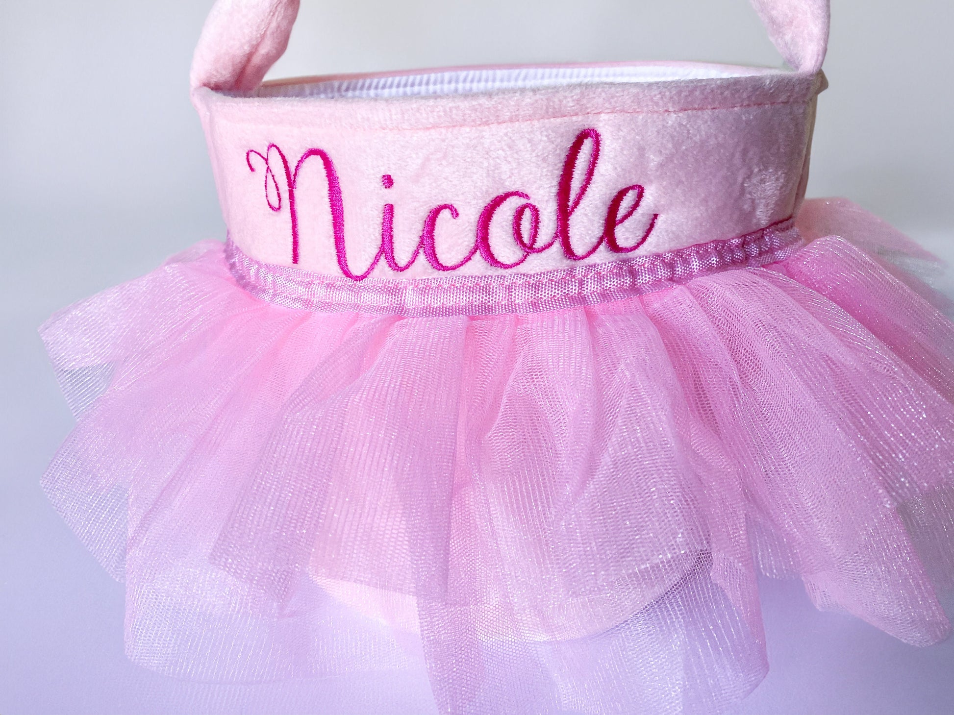 Monogrammed Ballerina Easter Basket, Tutu Skirt, Personalized Gift