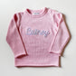 Monogrammed Felted Name Cotton Sweater: Customized Kids Rollneck