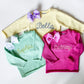Monogrammed Felted Name Cotton Sweater, Kids Rollneck, Gift