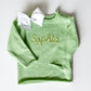 Monogrammed Felted Name Cotton Sweater, Kids Rollneck, Gift