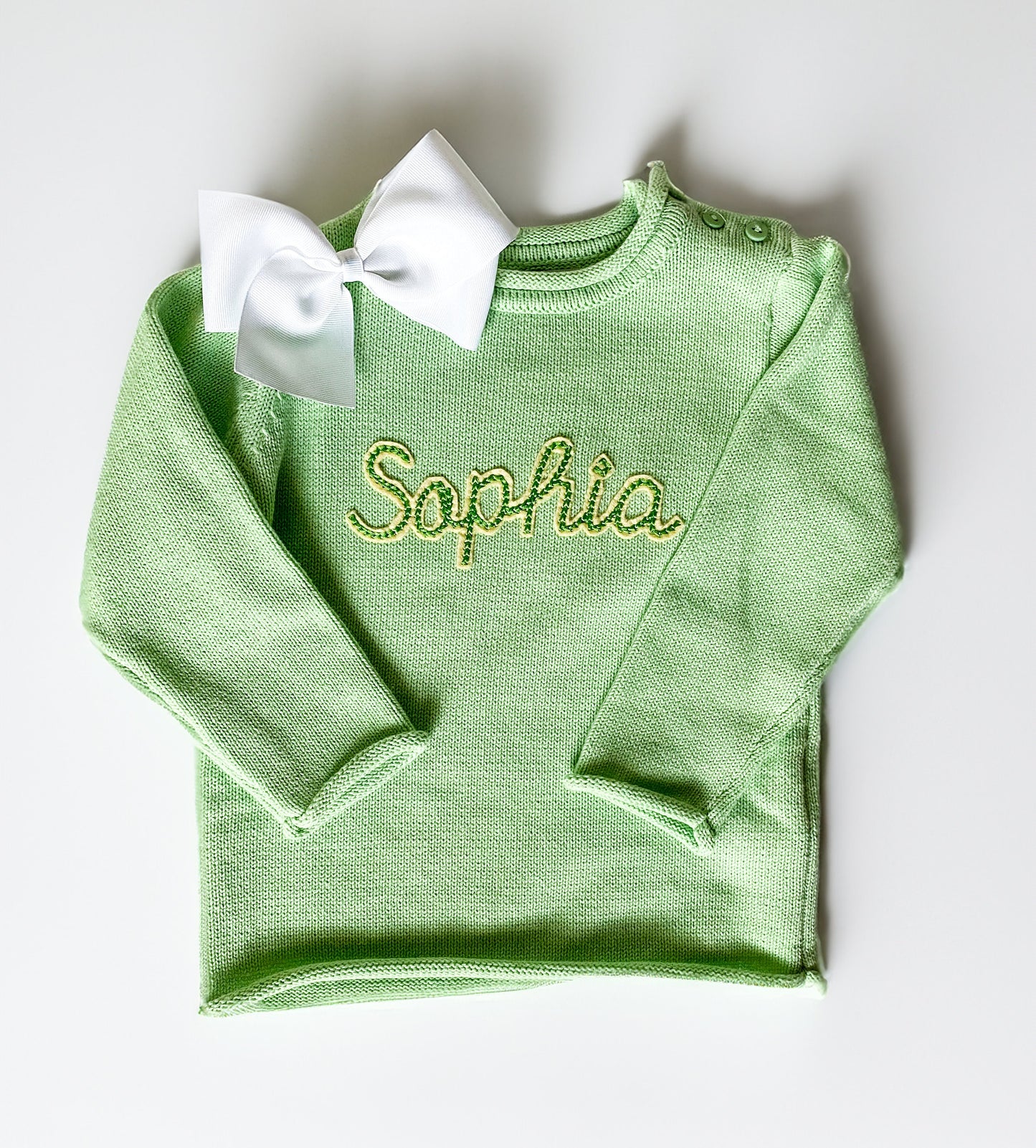 Monogrammed Felted Name Cotton Sweater, Kids Rollneck, Gift