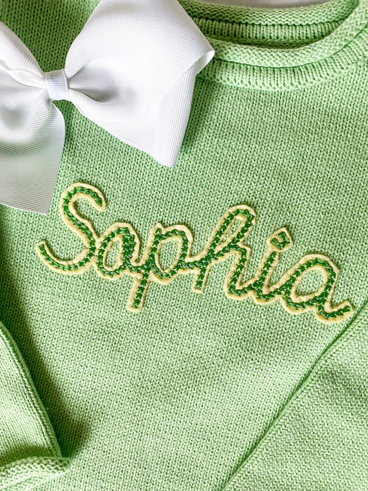 Monogrammed Felted Name Cotton Sweater, Kids Rollneck, Gift
