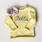 Monogrammed Felted Name Cotton Sweater, Kids Rollneck, Gift
