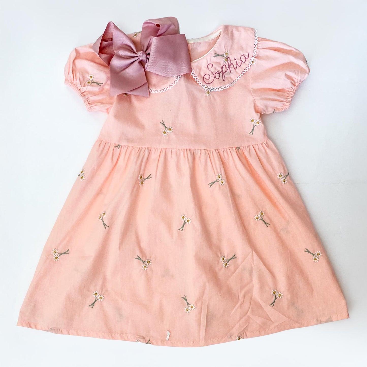 Monogrammed Floral Cotton Dress: Personalized Toddler & Girl Outfit