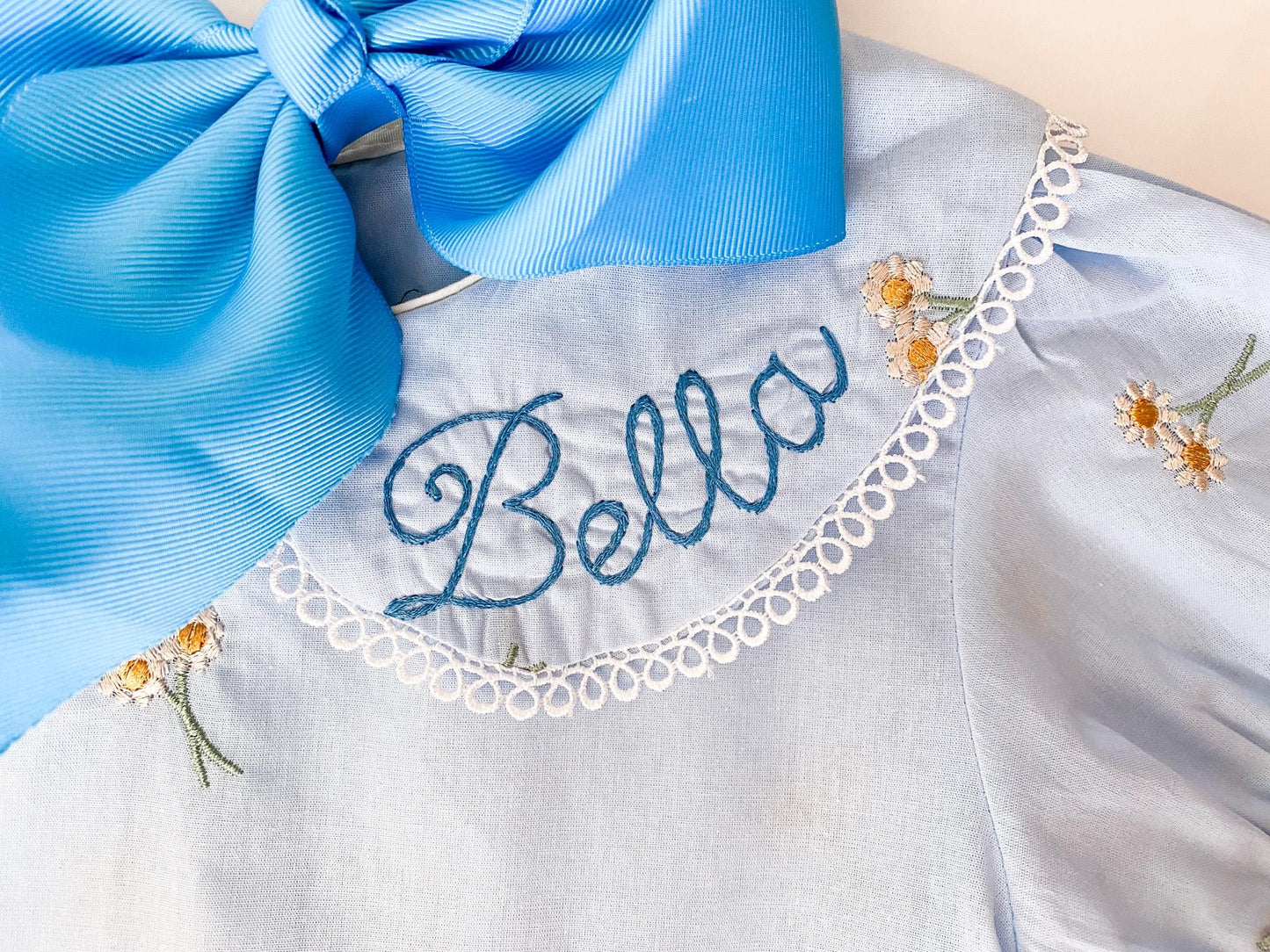 Monogrammed Floral Cotton Dress: Personalized Toddler & Girl Outfit