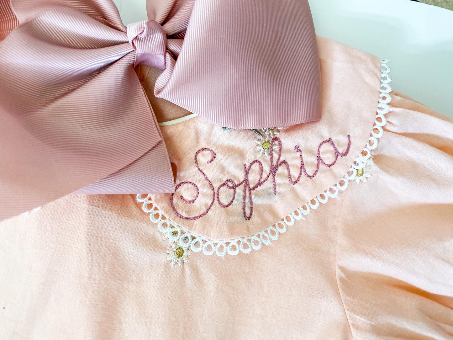 Monogrammed Floral Cotton Dress: Personalized Toddler & Girl Outfit