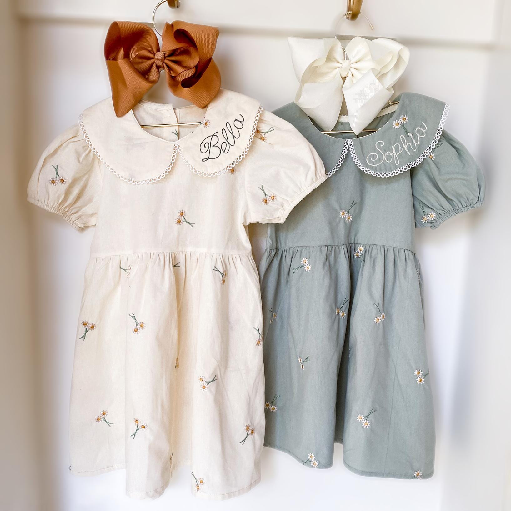 Monogrammed Floral Cotton Dress: Toddler Girl's Easter Outfit