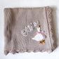 Monogrammed Goose Baby Blanket: Custom Knit Cotton Receiving Blanket
