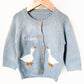 Monogrammed Goose Baby Cardigan: Embroidered Personalized Newborn Gift