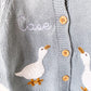 Monogrammed Goose Baby Cardigan: Embroidered Personalized Newborn Gift