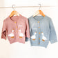 Monogrammed Goose Baby Cardigan: Embroidered Personalized Newborn Gift
