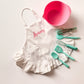 Monogrammed Kid's Apron Set: Ruffle Apron, Cooking Utensils, Birthday Gift
