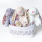 Monogrammed Rope Basket with Floral Bunnies: Easter Gift, Baby Shower