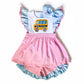 Monogrammed School Bus Outfit: Ruffle Shorts, First Day of School