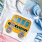 Monogrammed School Bus Outfit: Ruffle Shorts, First Day of School