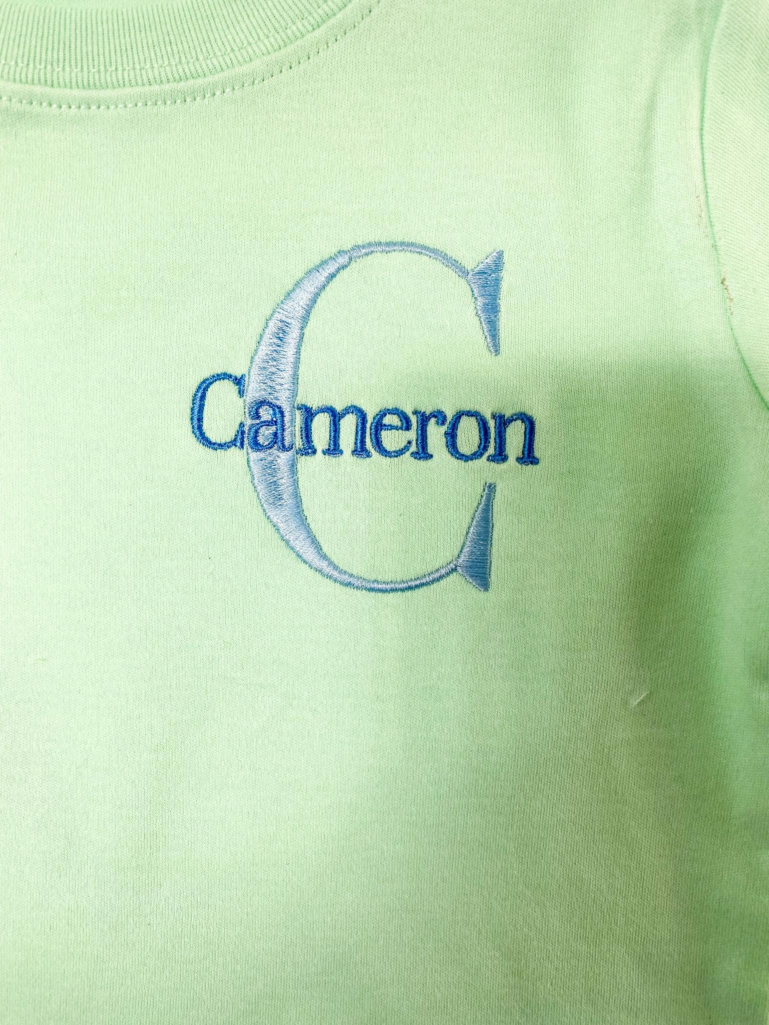 Monogrammed Sibling Outfit Set: Embroidered Dress & Shorts