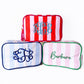 Monogrammed Striped Zipper Pouch: Personalized Cosmetic Bag