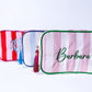Monogrammed Striped Zipper Pouch: Personalized Cosmetic Bag
