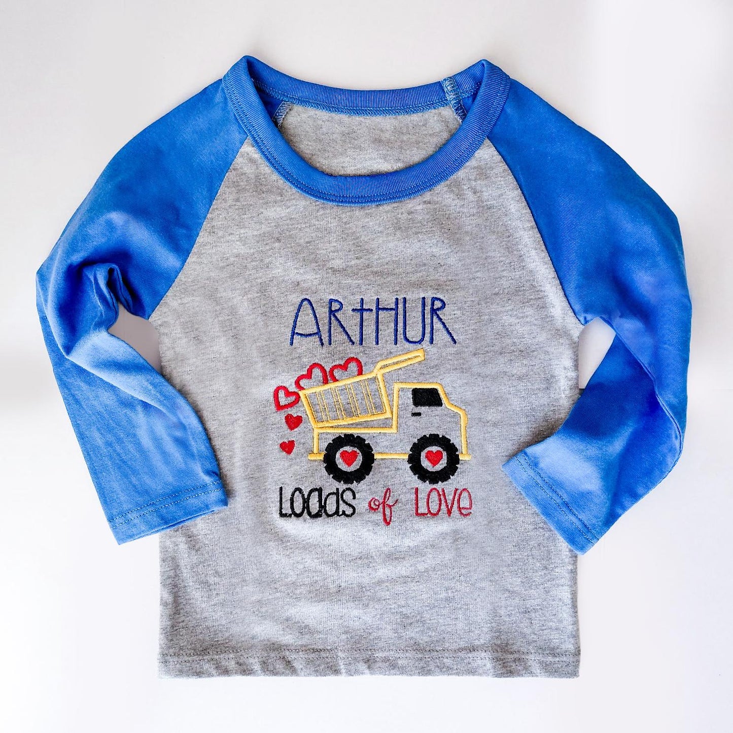 Monogrammed Valentine's Day Boy Outfit: Embroidered Valentine's Truck, Loads of Love
