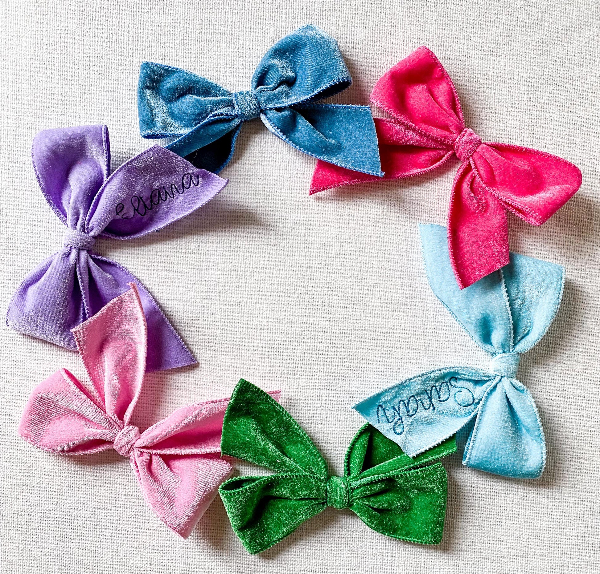 Monogrammed Velvet Christmas Tree Bow Ornament: Personalized Keepsake