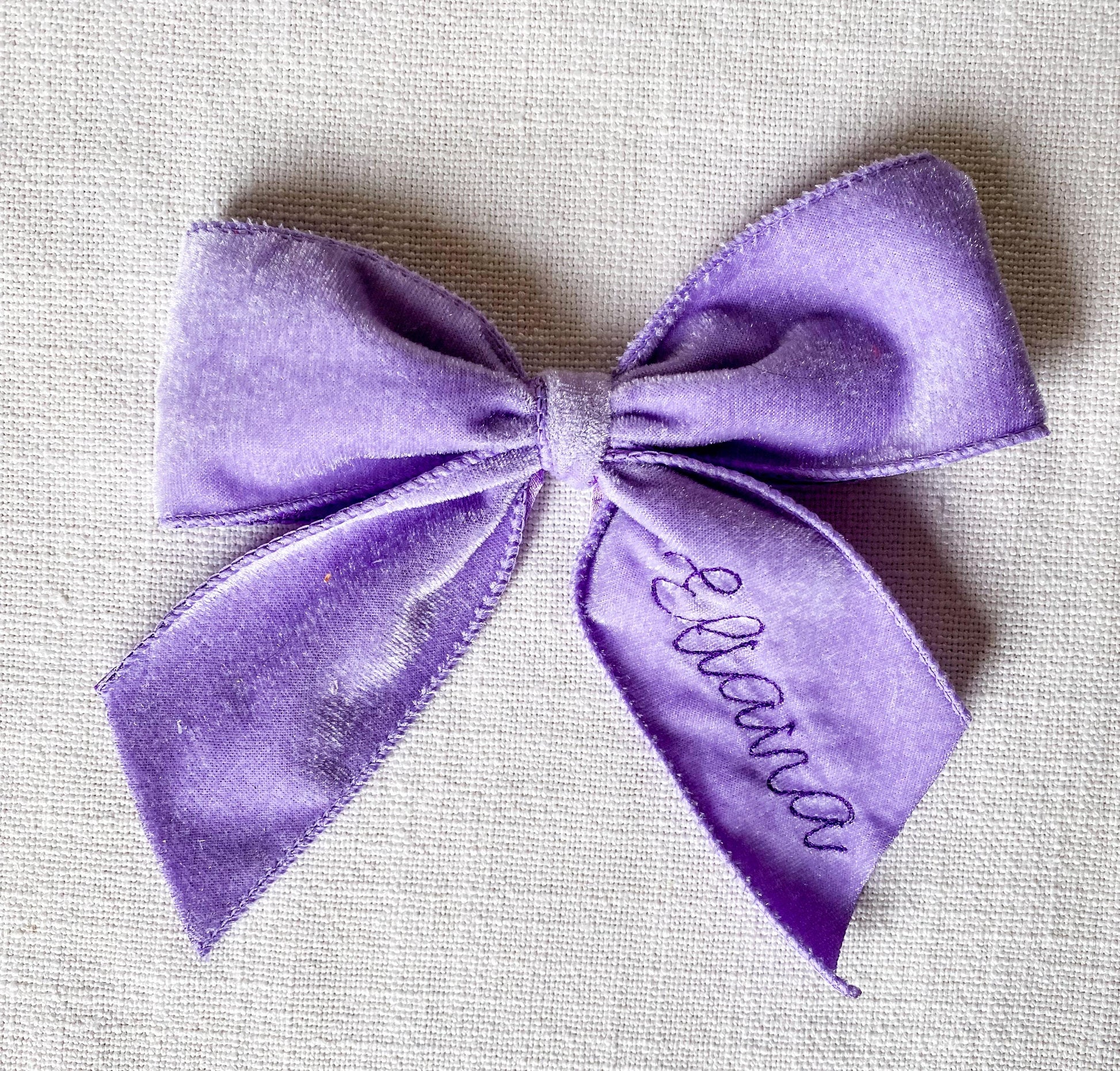 Monogrammed Velvet Christmas Tree Bow Ornament: Personalized Keepsake