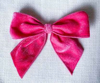 Monogrammed Velvet Christmas Tree Bow Ornament: Personalized Keepsake