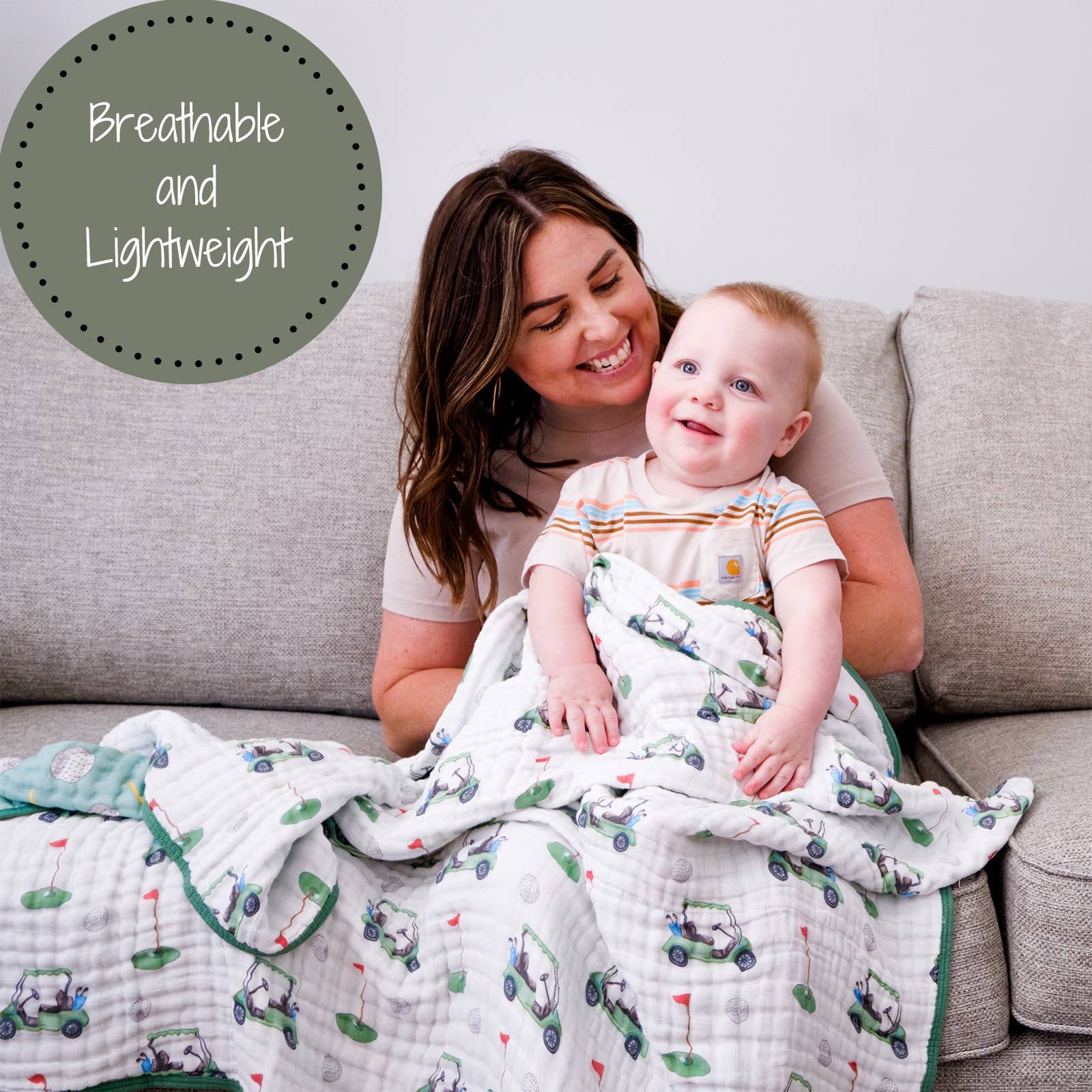 Muslin Quilt Baby & Kids Blanket Golf A Round - Savannah Creations