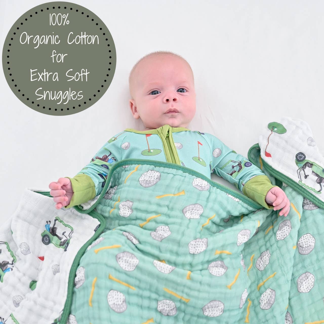 Muslin Quilt Baby & Kids Blanket Golf A Round - Savannah Creations