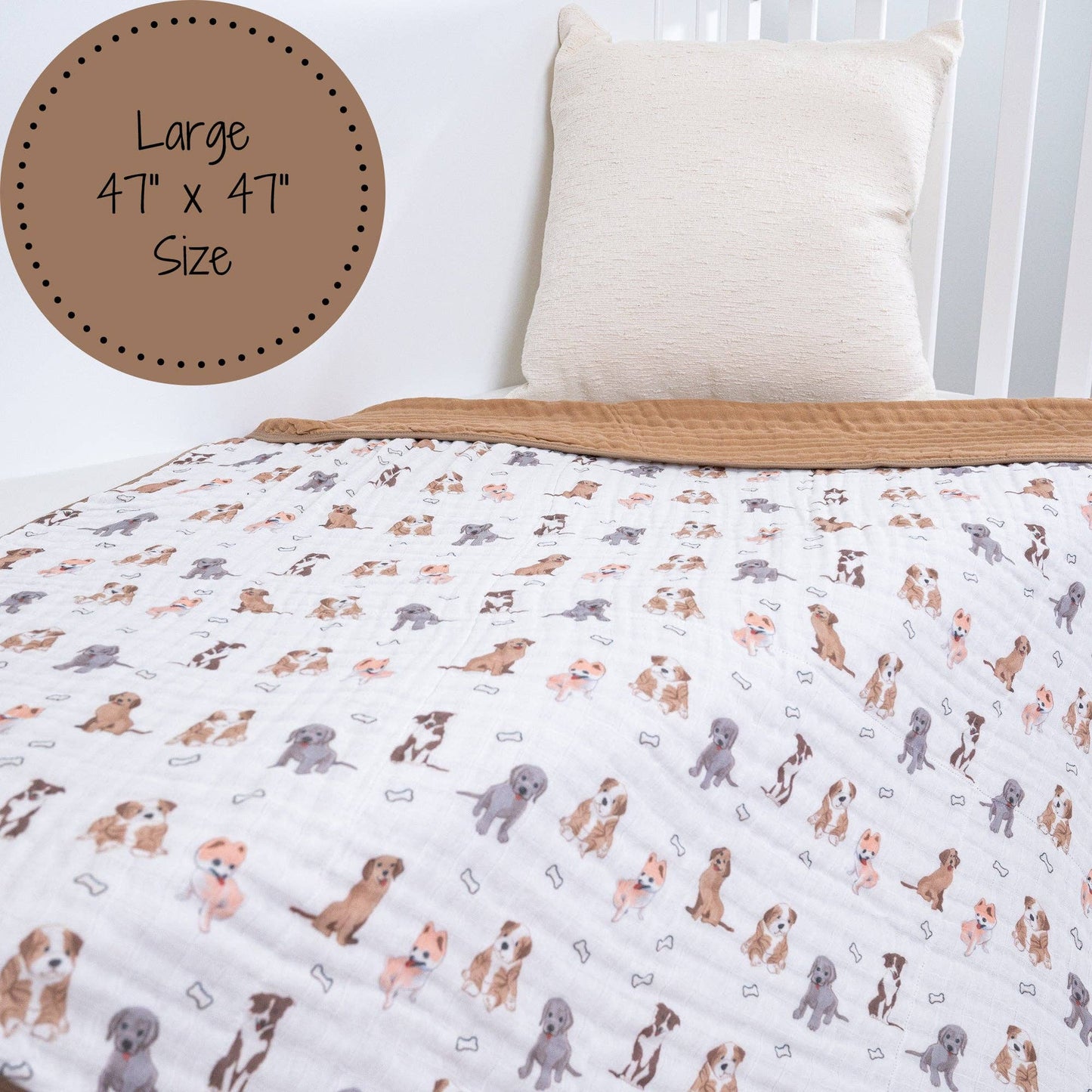 Muslin Quilt Baby & Kids Blanket Woof Woof - Savannah Creations