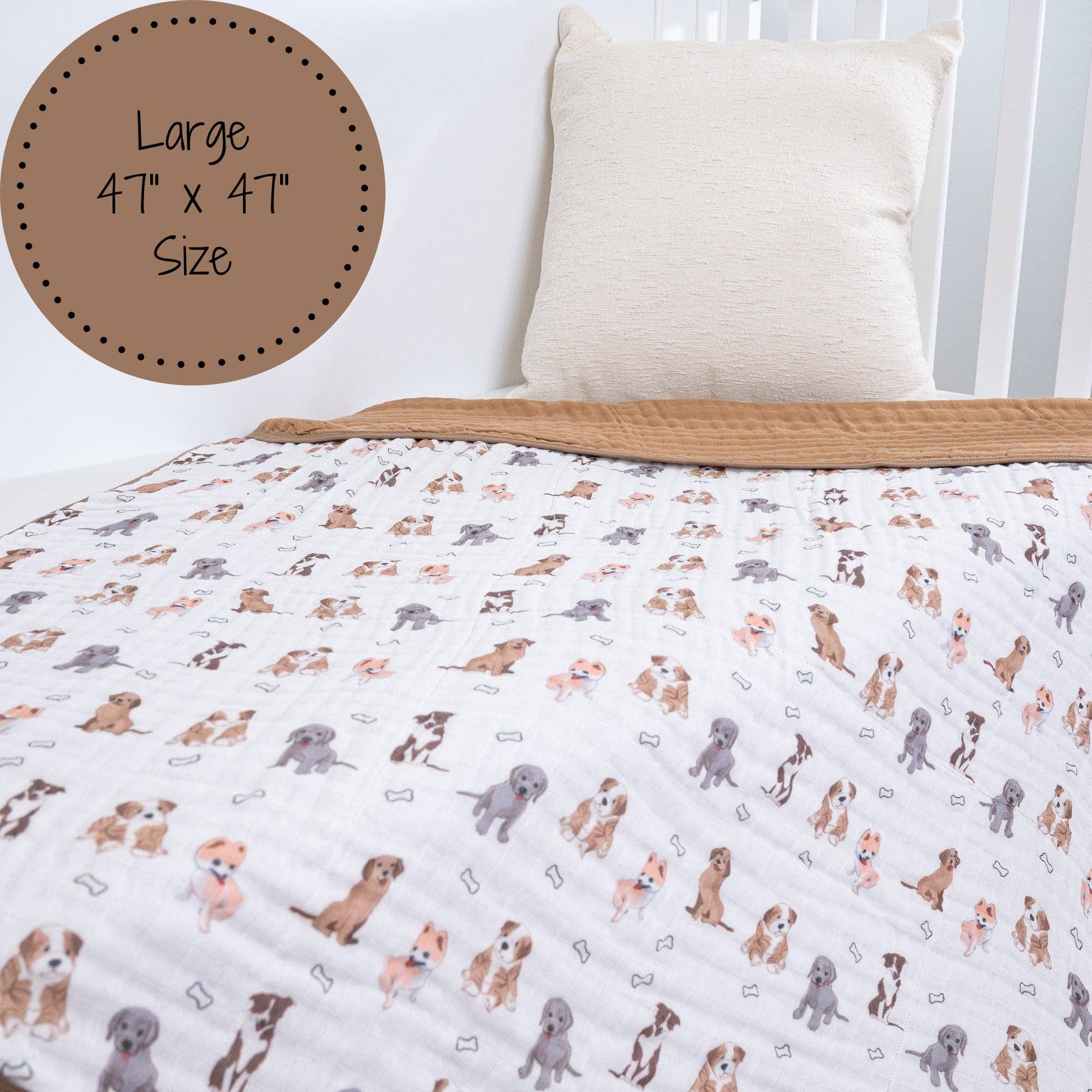 Muslin Quilt Baby & Kids Blanket Woof Woof - Savannah Creations