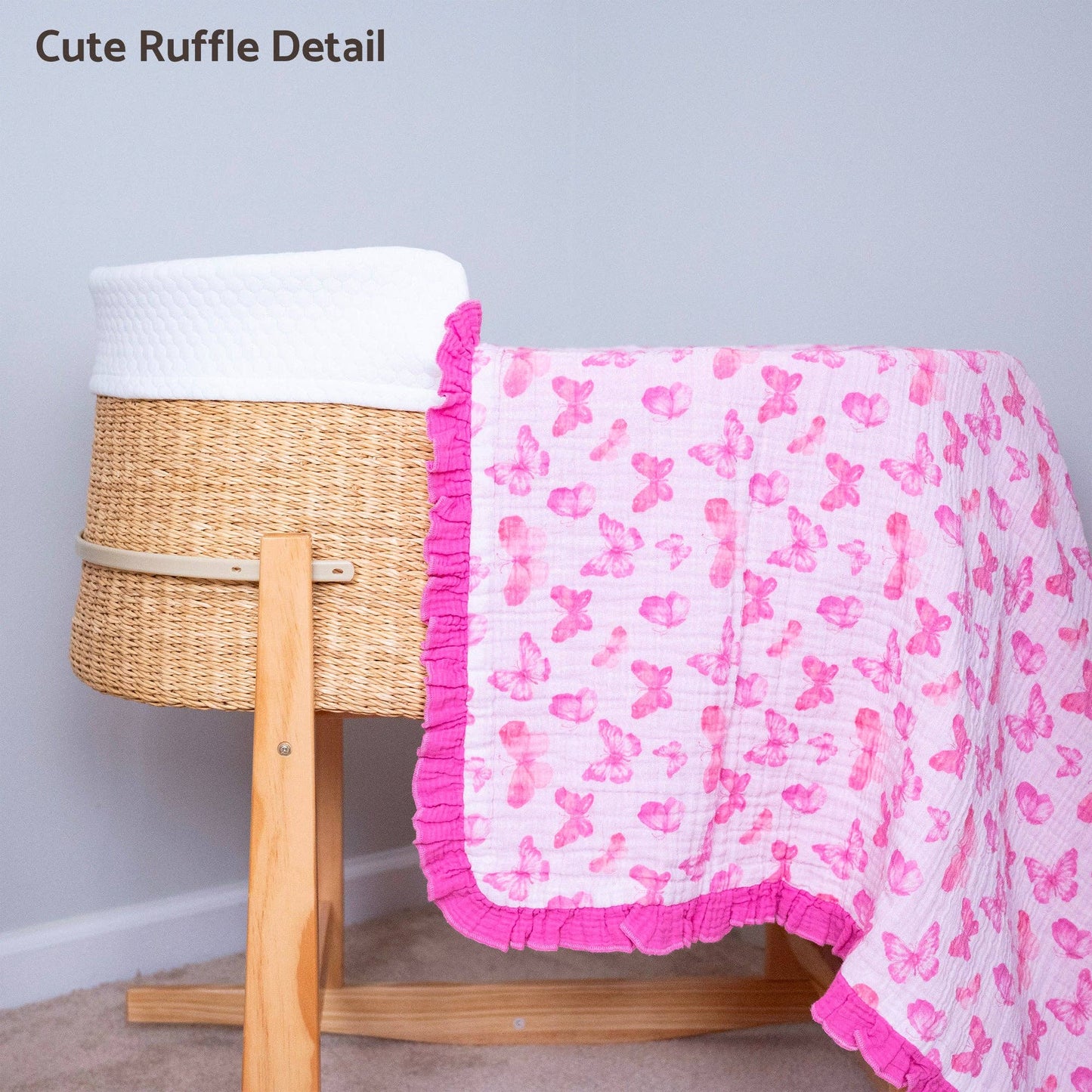 Muslin Quilt Baby & Kids Ruffle Blanket Butterfly - Savannah Creations