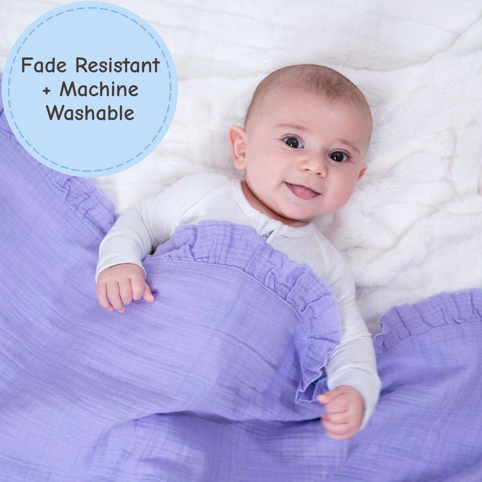 Muslin Quilt Baby & Kids Ruffle Blanket Hydrangea - Savannah Creations