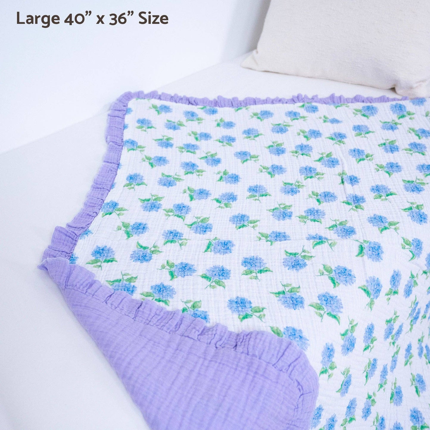 Muslin Quilt Baby & Kids Ruffle Blanket Hydrangea - Savannah Creations