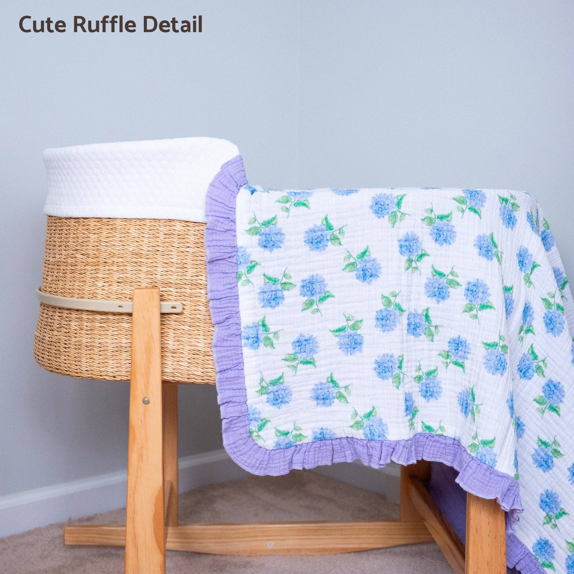 Muslin Quilt Baby & Kids Ruffle Blanket Hydrangea - Savannah Creations