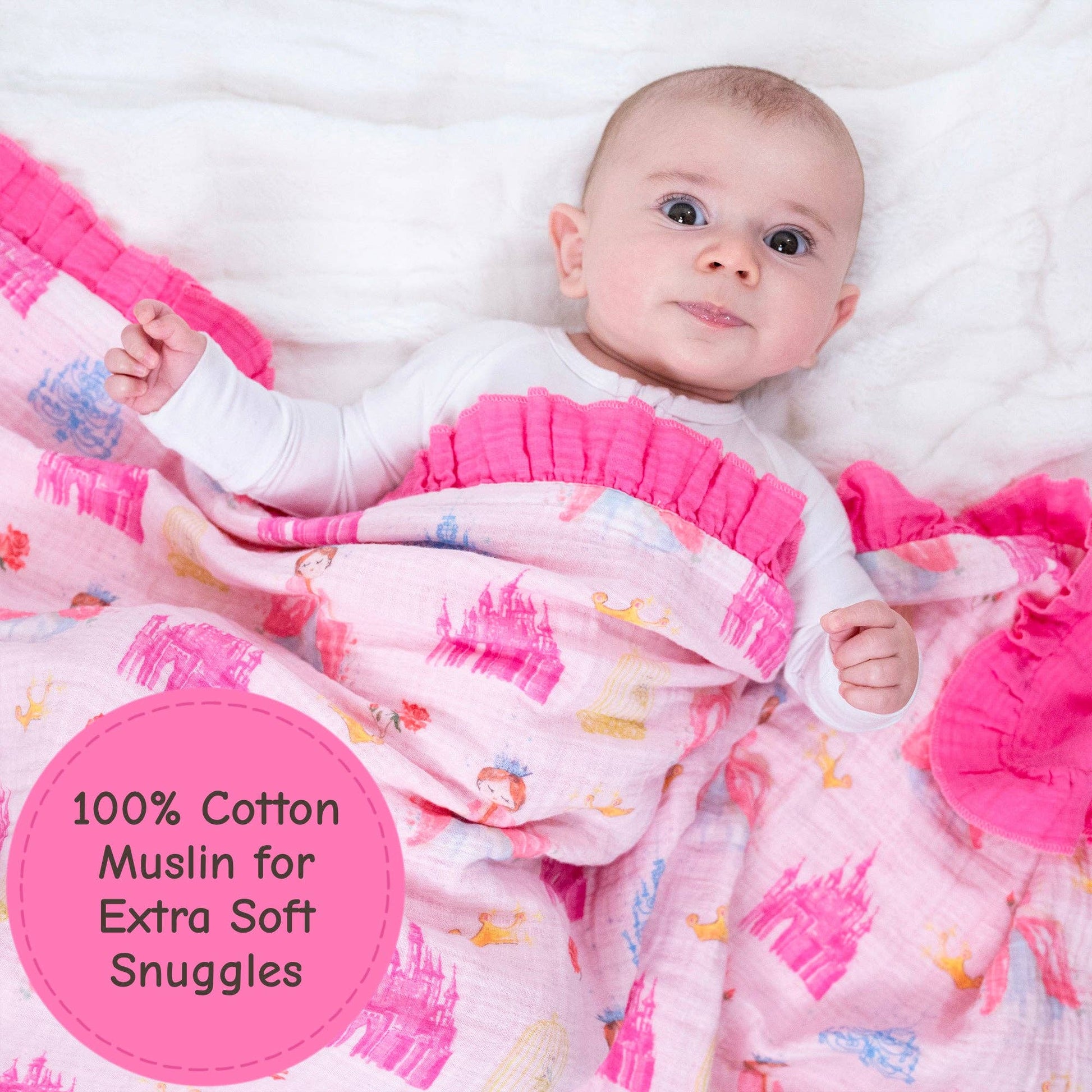 Muslin Quilt Baby & Kids Ruffle Blanket Tiara Time - Savannah Creations