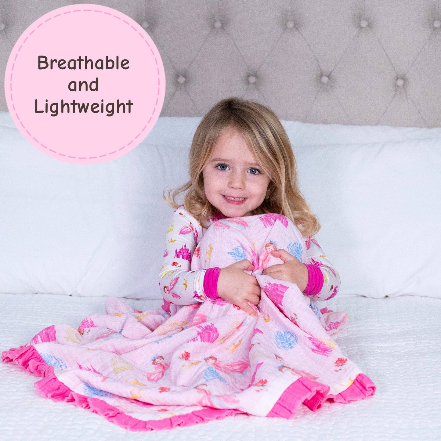 Muslin Quilt Baby & Kids Ruffle Blanket Tiara Time - Savannah Creations