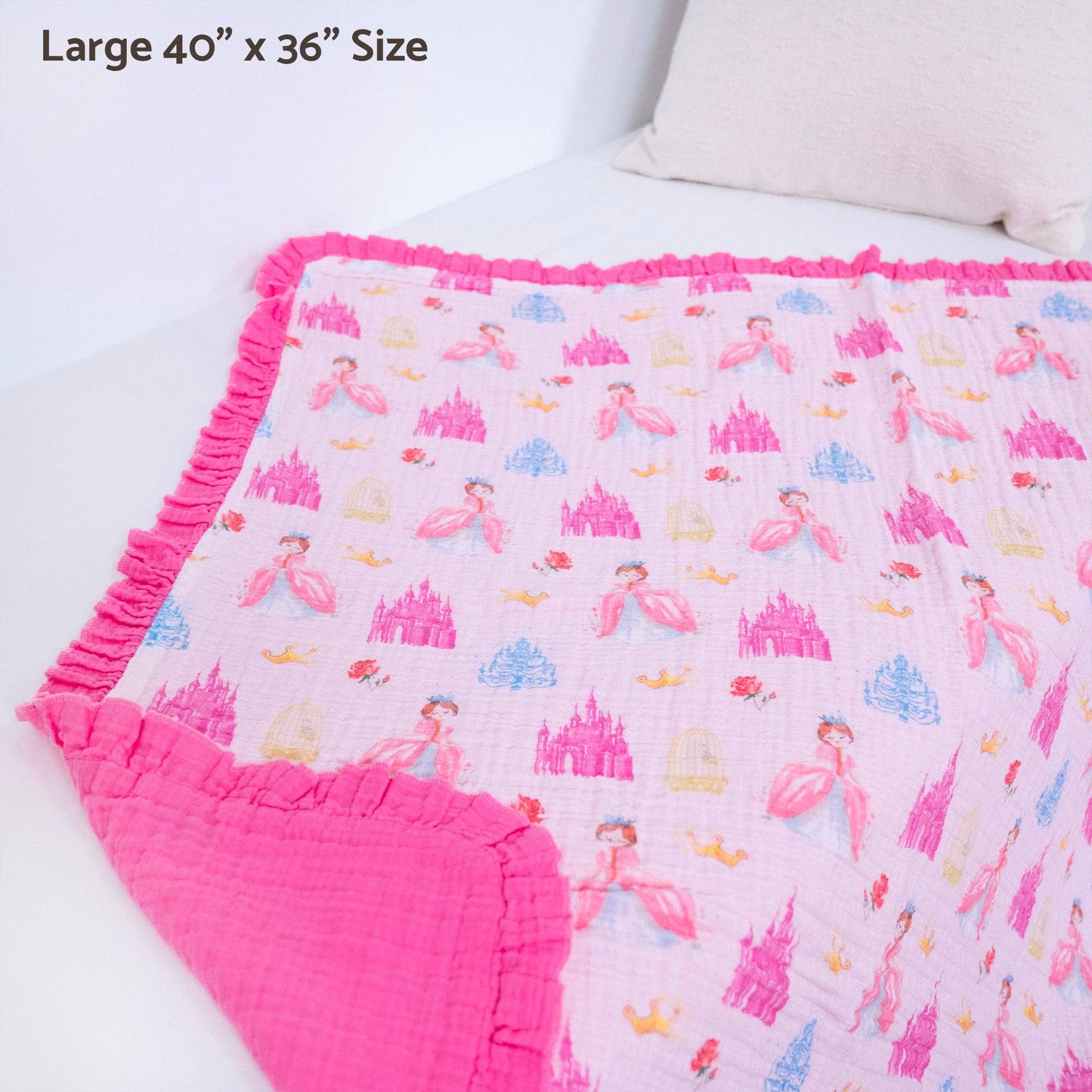 Muslin Quilt Baby & Kids Ruffle Blanket Tiara Time - Savannah Creations