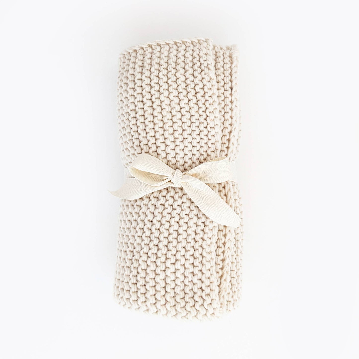 Natural Garter Garter Stitch Knit Baby Blanket - Savannah Creations