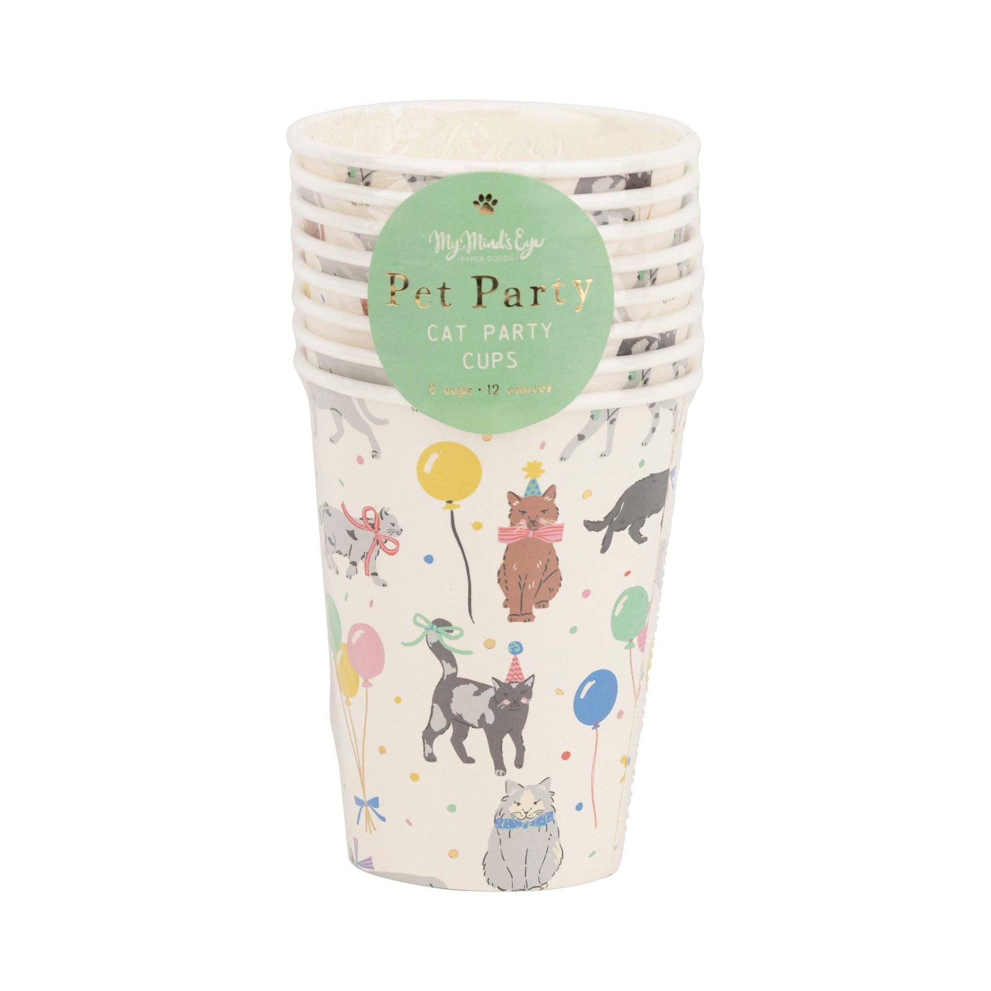 PET1112 - Cat Party Cup - 12 oz - Savannah Creations