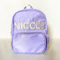 Pastel Monogrammed Backpack: Personalized Nylon Bag, Tween Gift