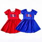 Patriotic Embroidered Girl's Dress - Made in the USA - Savannah Creations