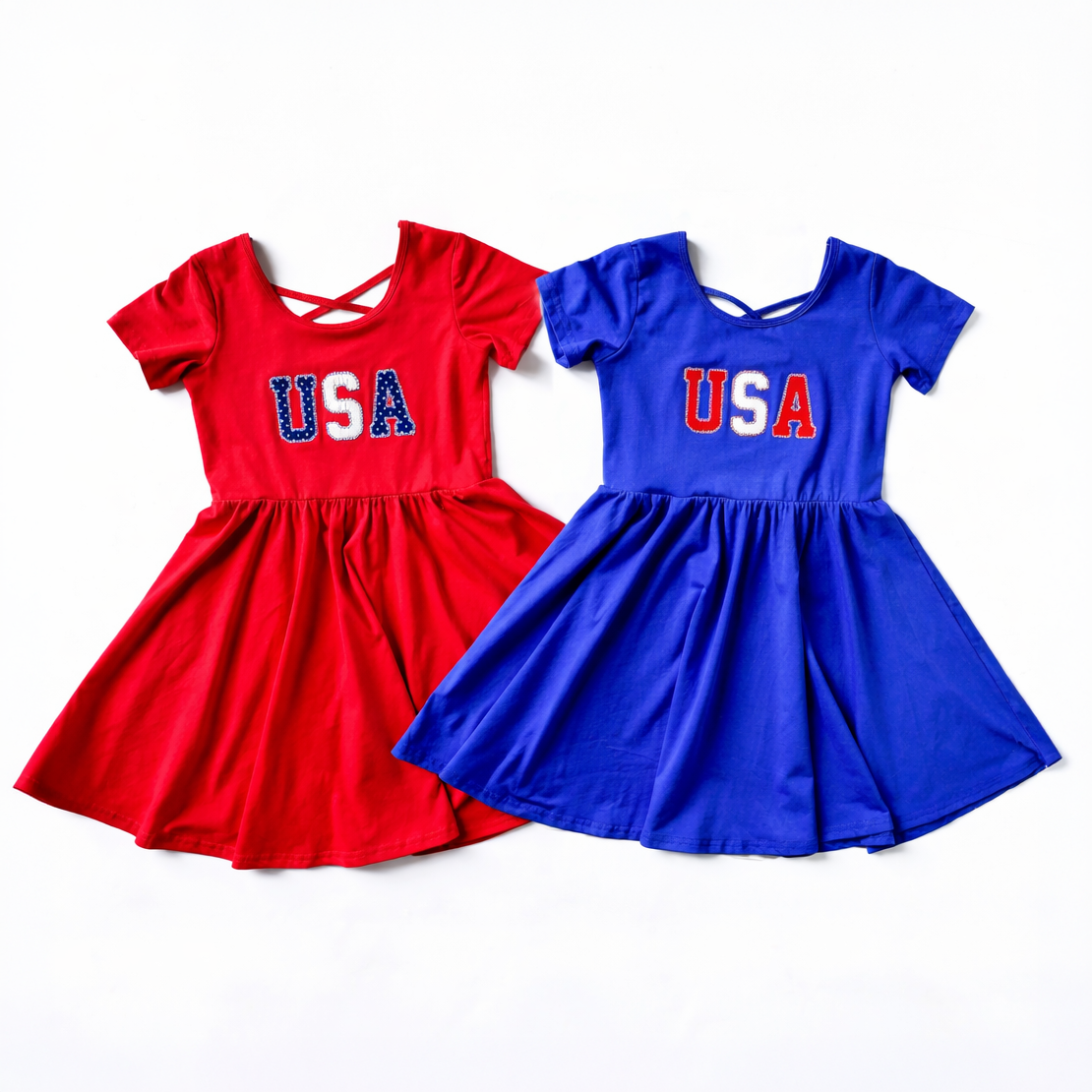 Patriotic Embroidered Girl's Dress - Made in the USA - Savannah Creations