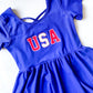 Patriotic Embroidered Girl's Dress - Made in the USA - Savannah Creations