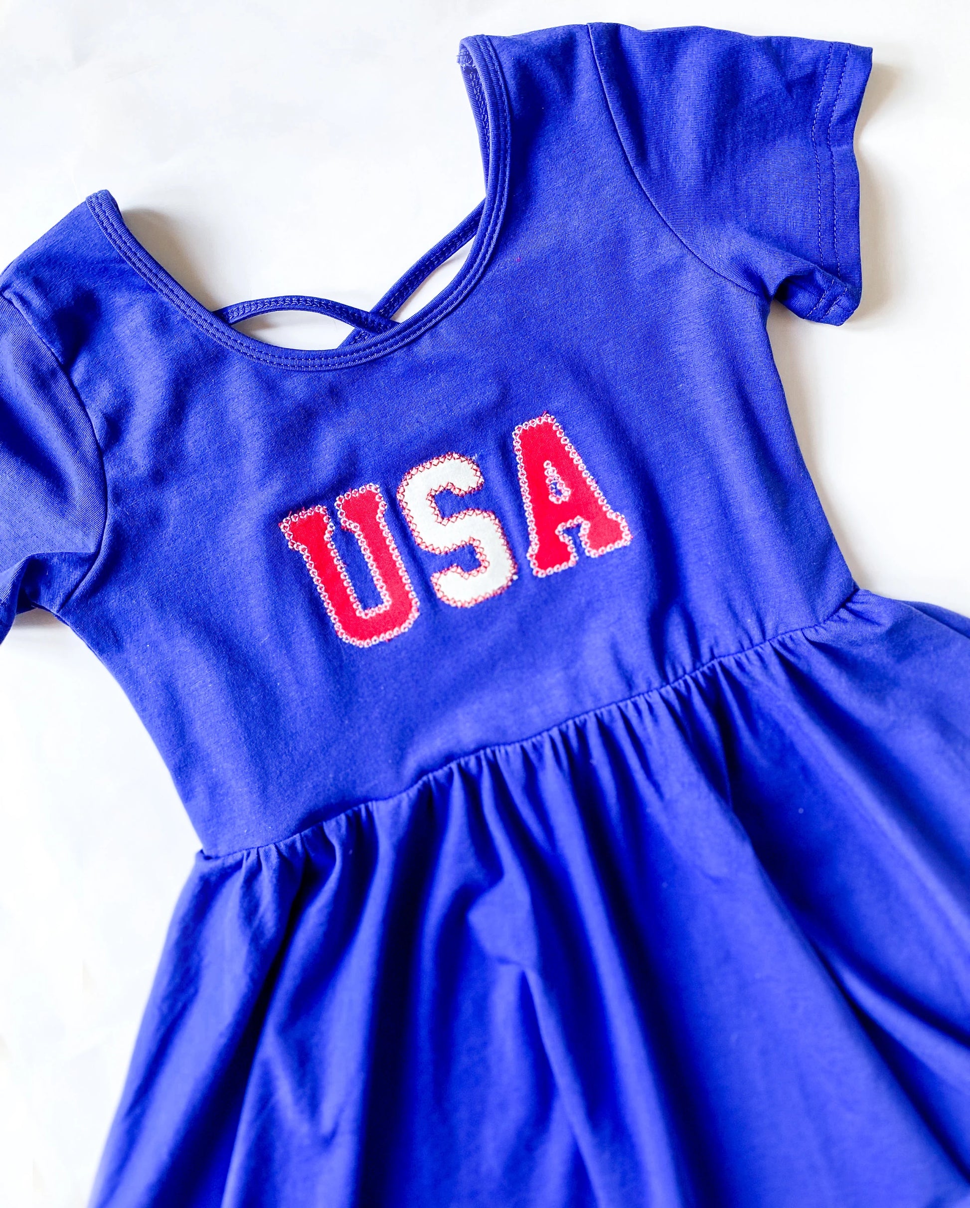Patriotic Embroidered Girl's Dress - Made in the USA - Savannah Creations