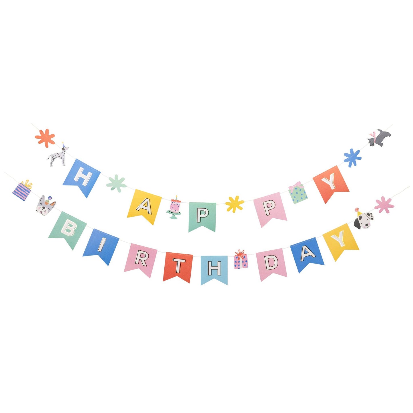 Paw-ty Time Happy Birthday Dog Banner Set – Gold Foil, 2pc - Savannah Creations