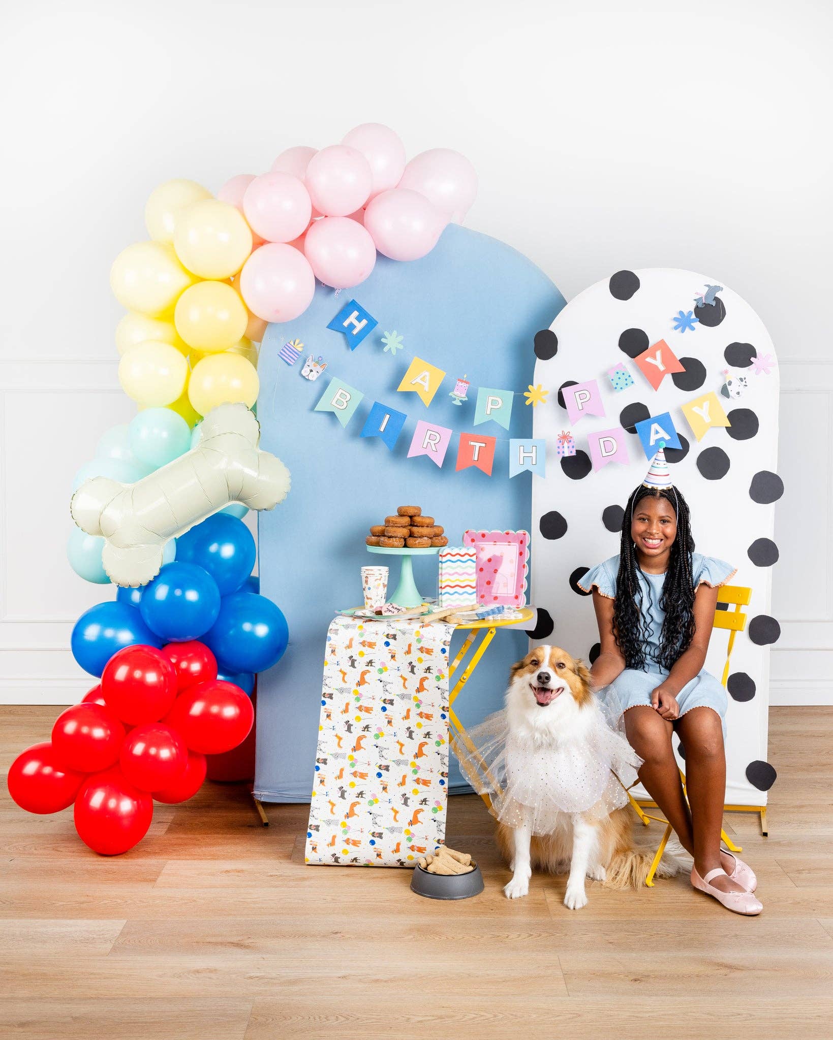 Paw-ty Time Happy Birthday Dog Banner Set – Gold Foil, 2pc - Savannah Creations