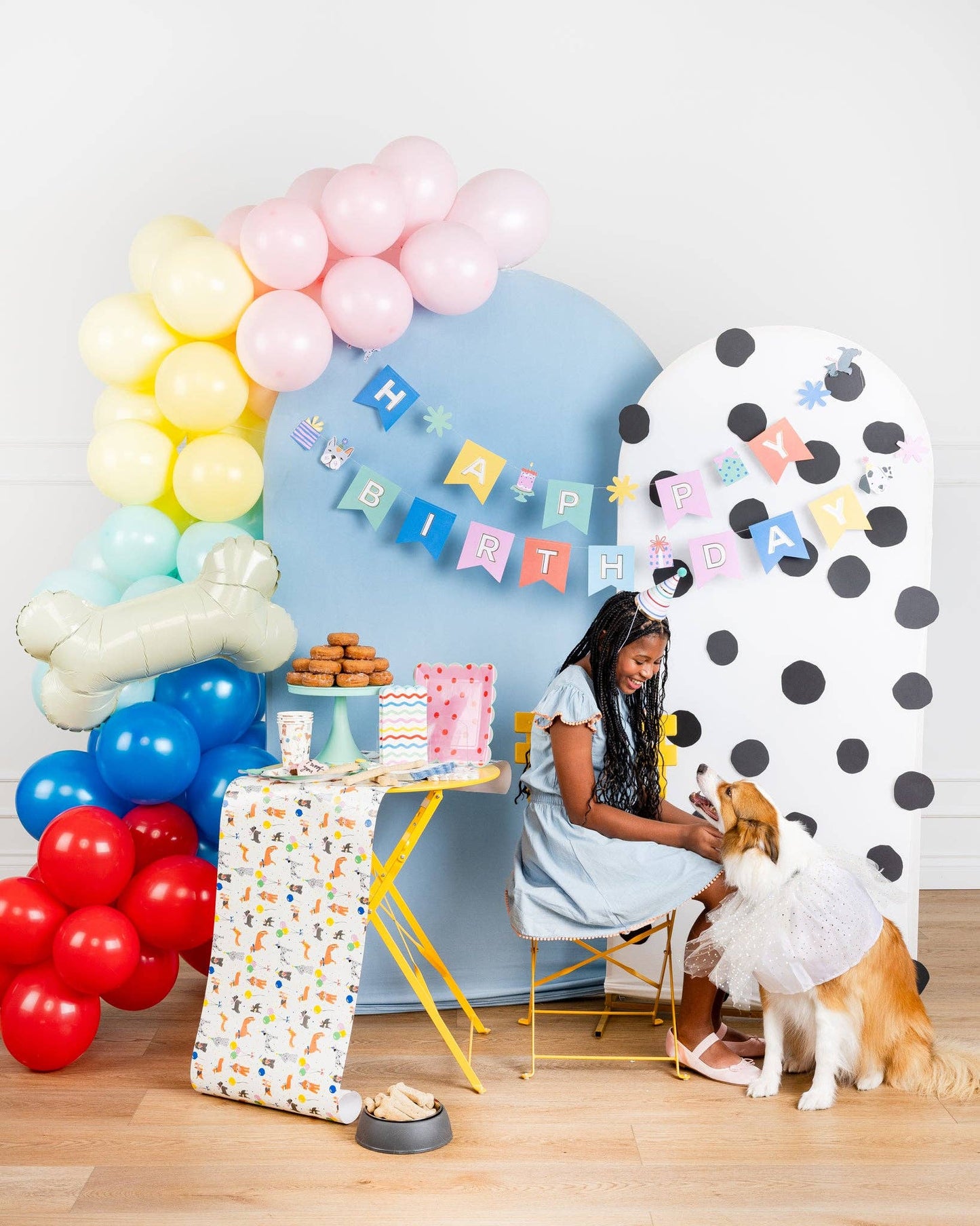 Paw-ty Time Happy Birthday Dog Banner Set – Gold Foil, 2pc - Savannah Creations
